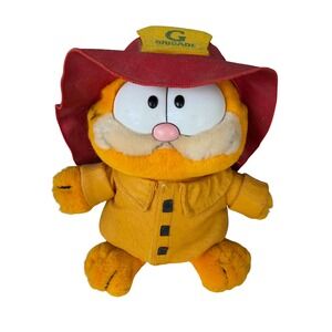 Vintage Garfield Firefighter Plush Toy 1978 Brigade Outfit 9"